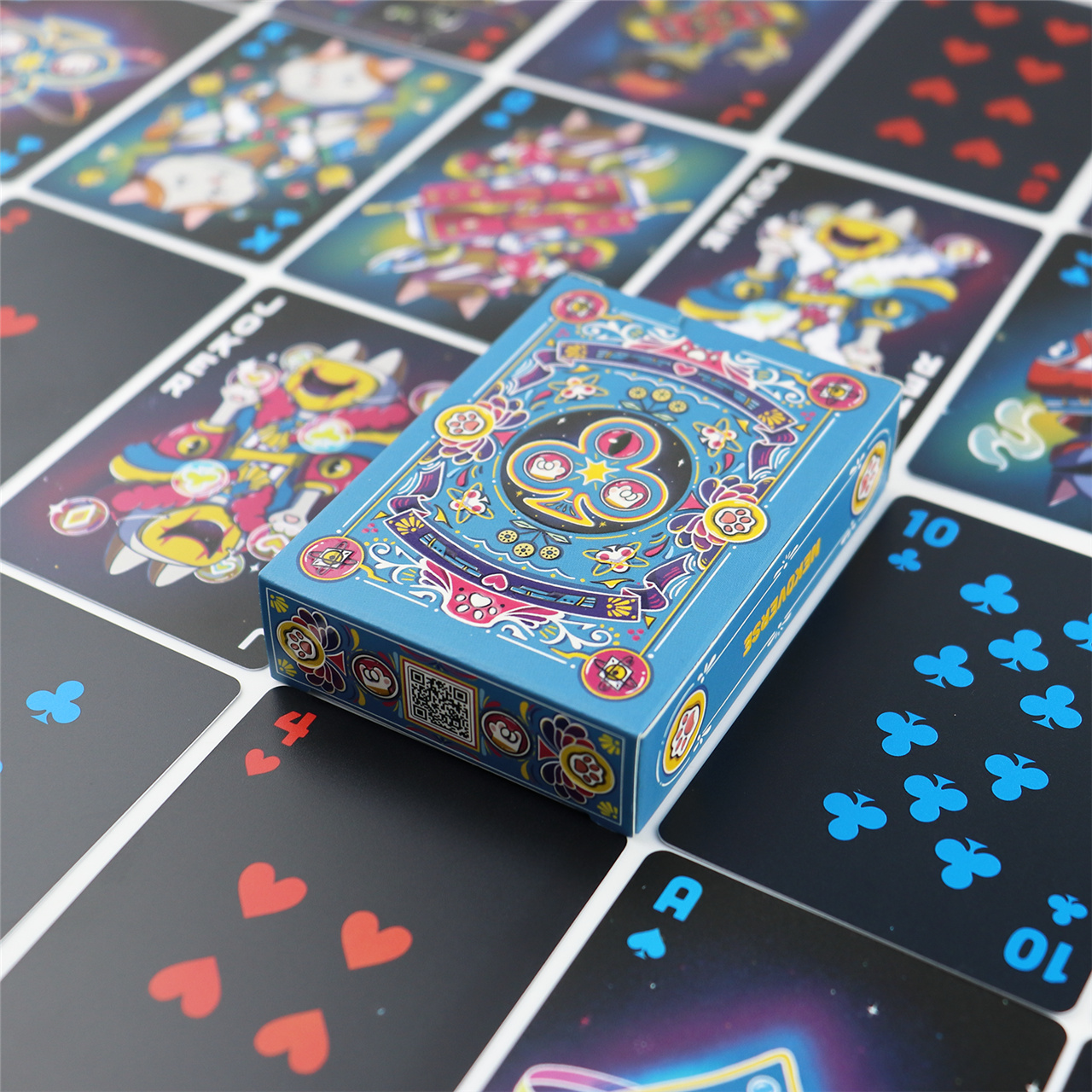 Custom Blue - Black Fantasy Plastic Playing Cards ( (8)